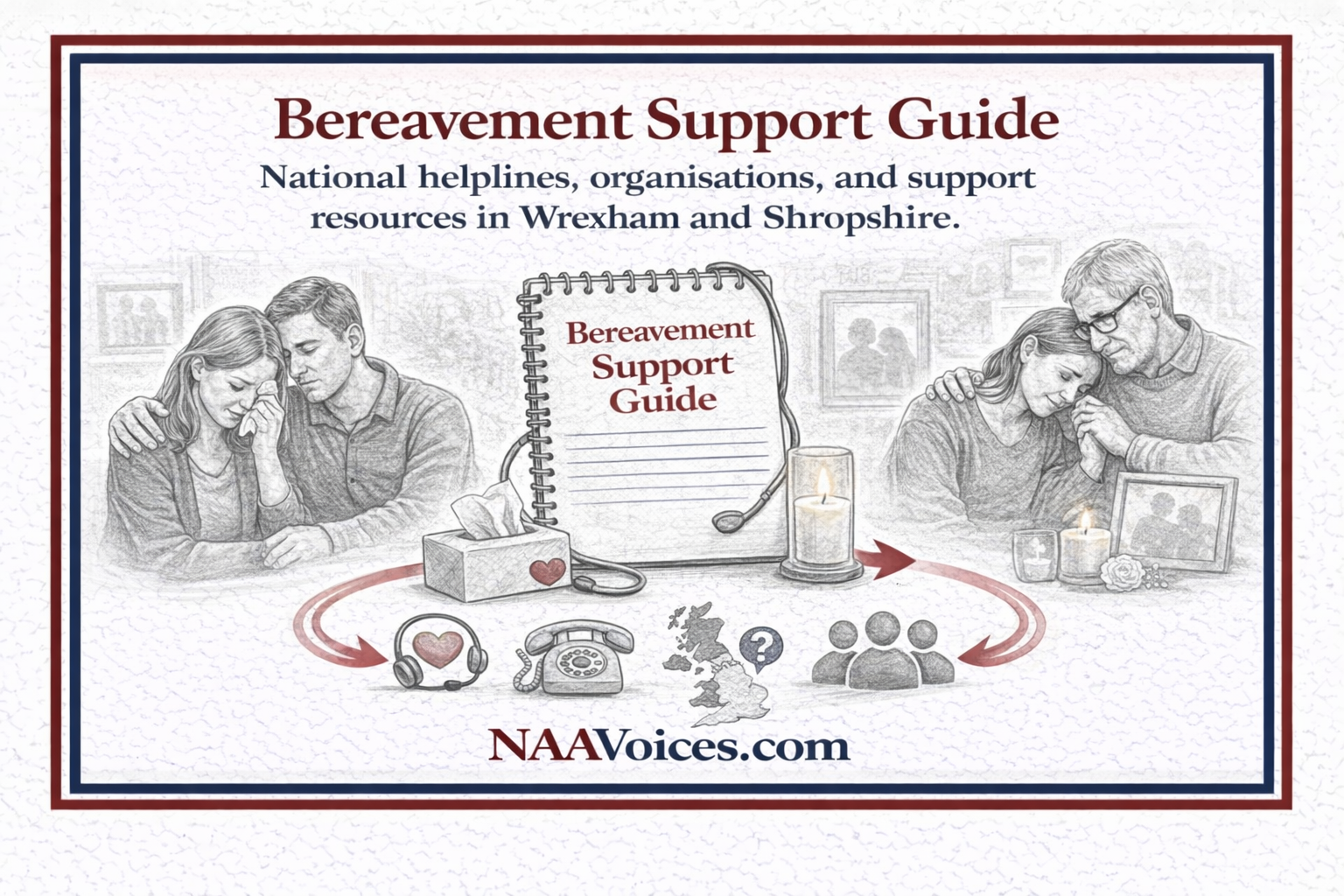 Bereavement Support Guide (UK): National Helplines and Local Services in Wrexham & Shropshire | NAAVoices