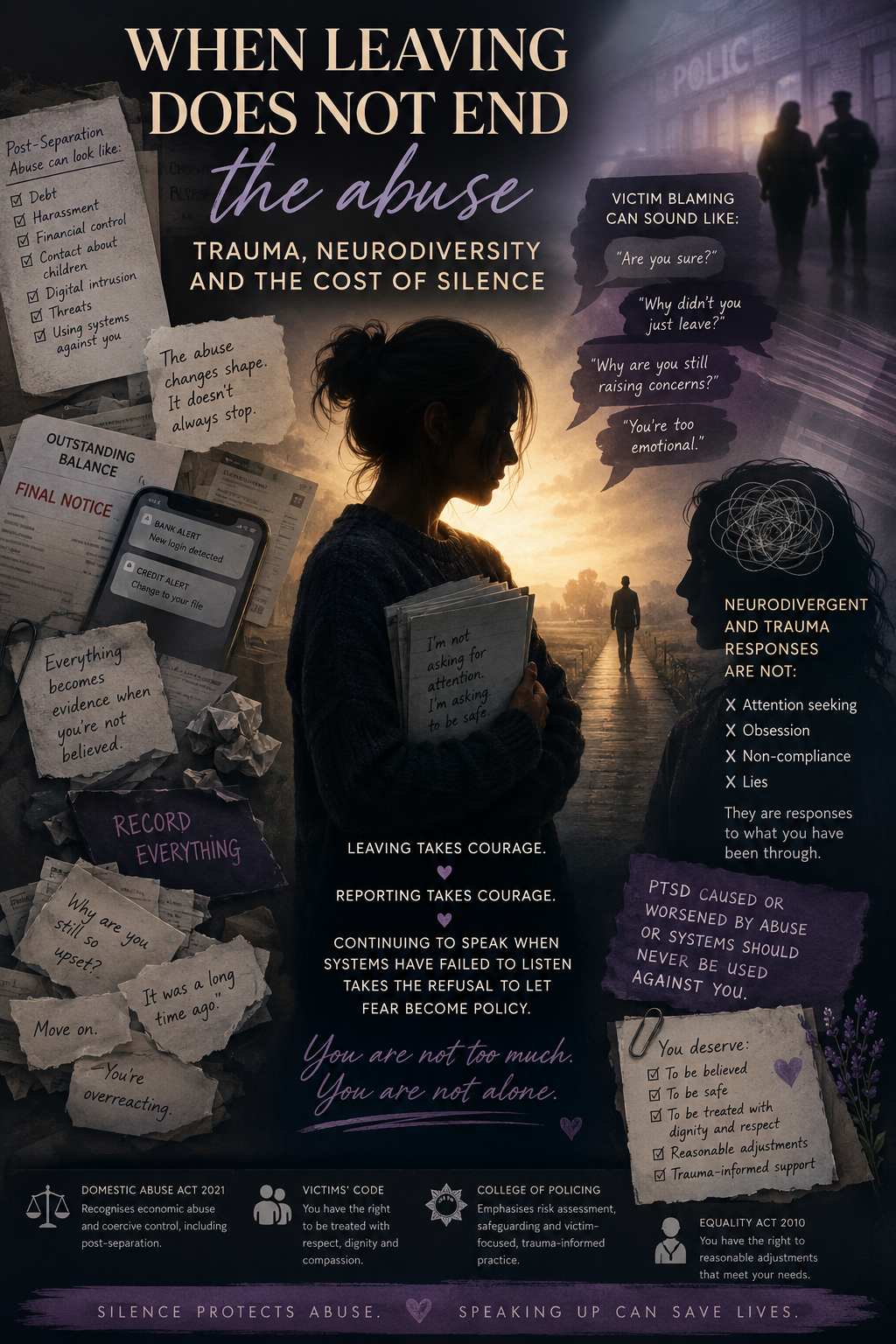 When Leaving Does Not End the Abuse: Trauma, Neurodiversity and the Cost of Silence